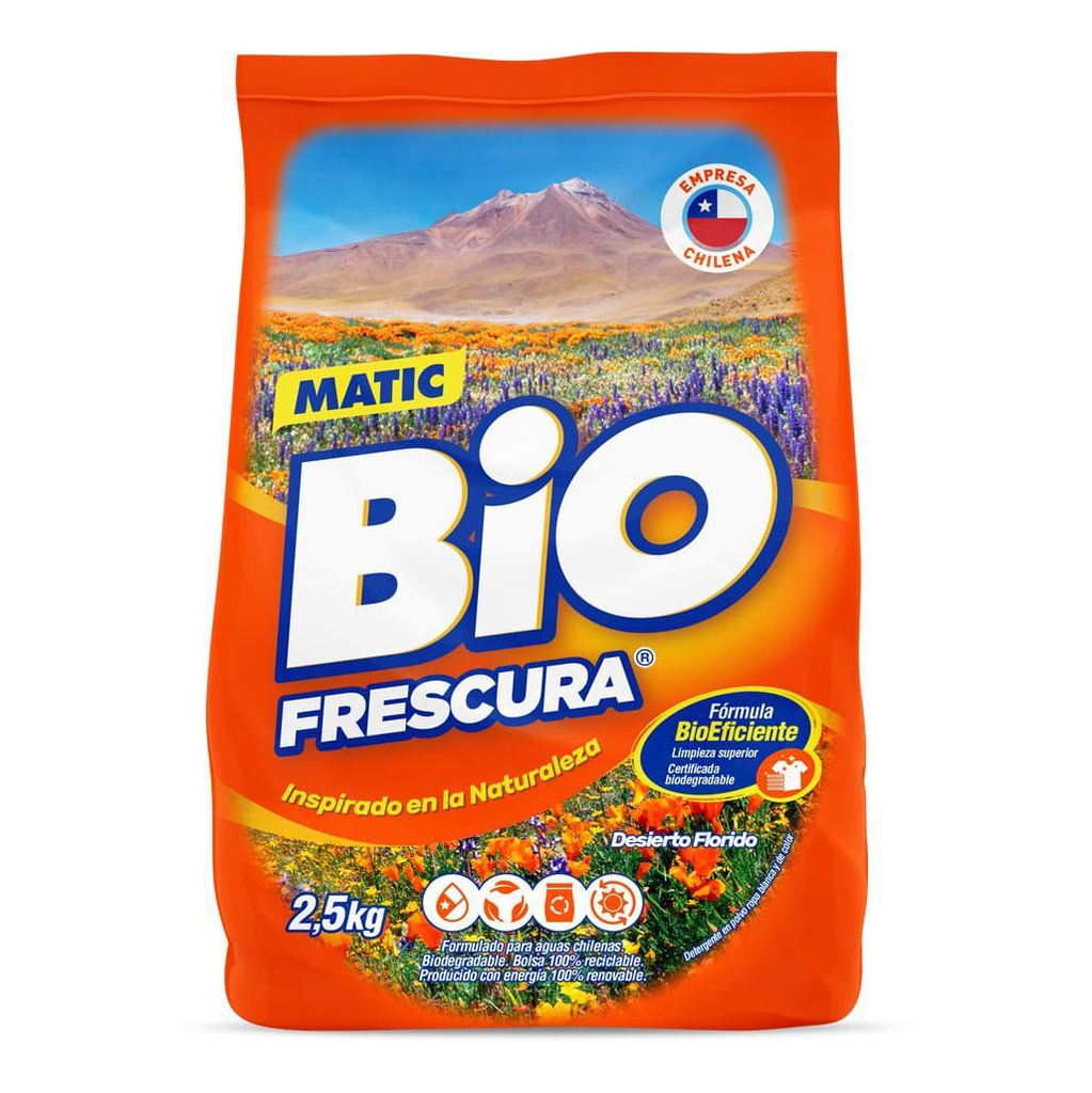 detergente polvo BIO FRESCURA desierto florido 2.5 kilos