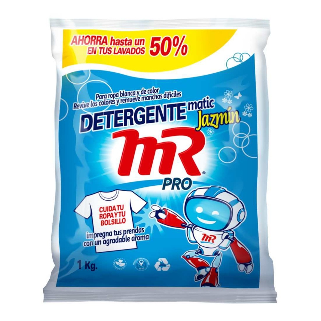 detergente polvo MR PRO jazmin 1 kilo