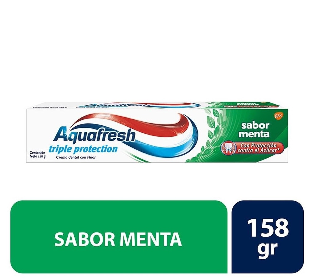 Pasta dentalAQUAFRESH triple accion menta 158 gr