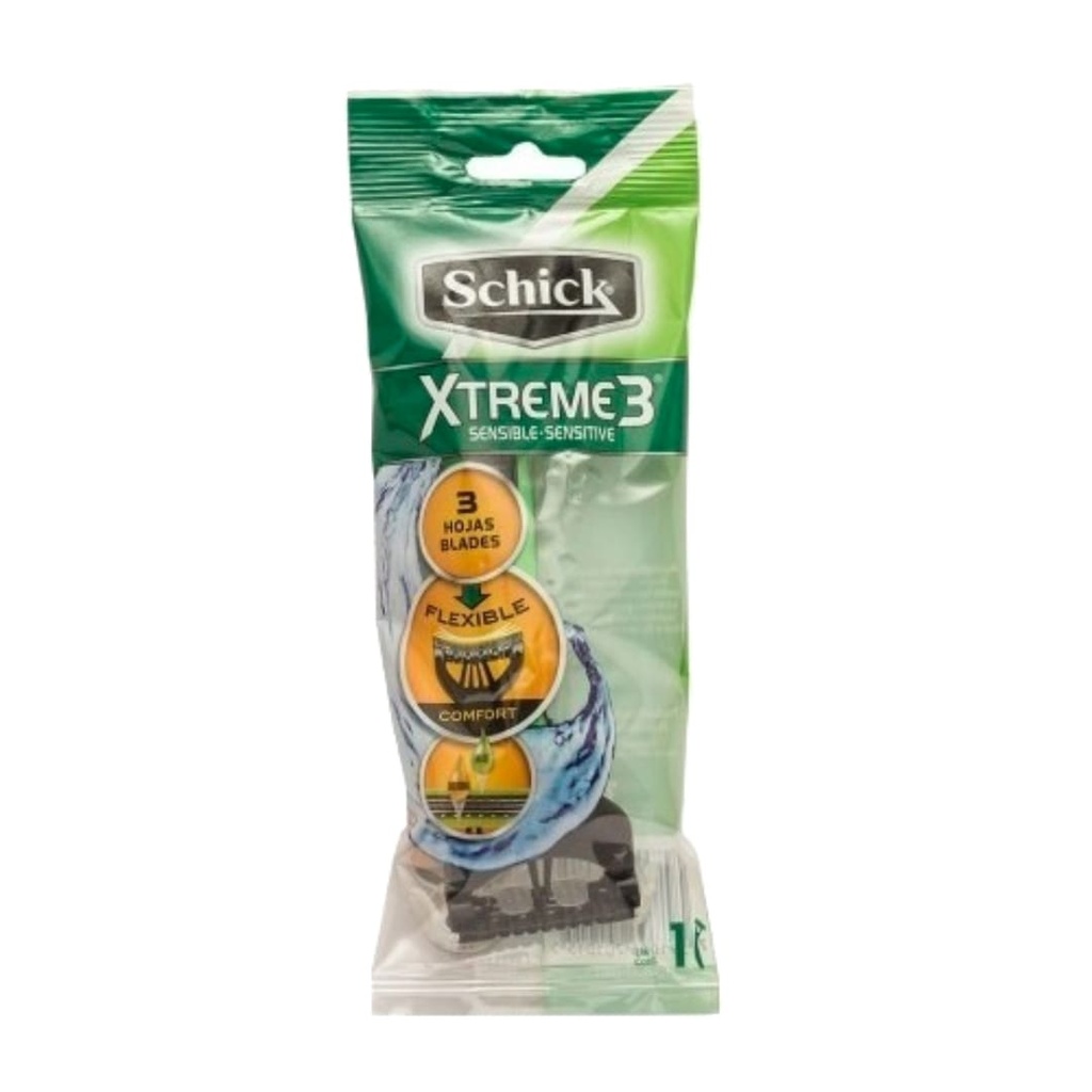 Maquina afeitar SCHICK extreme3 sensible