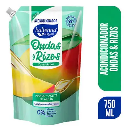 Acondicionador BALLERINA 750ml ondas y rizos mango y argán