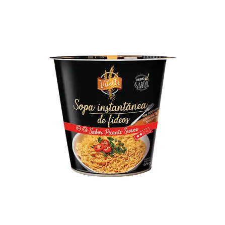 Sopa Instantánea VITELLI 65gr de fideos pollo picante suave 