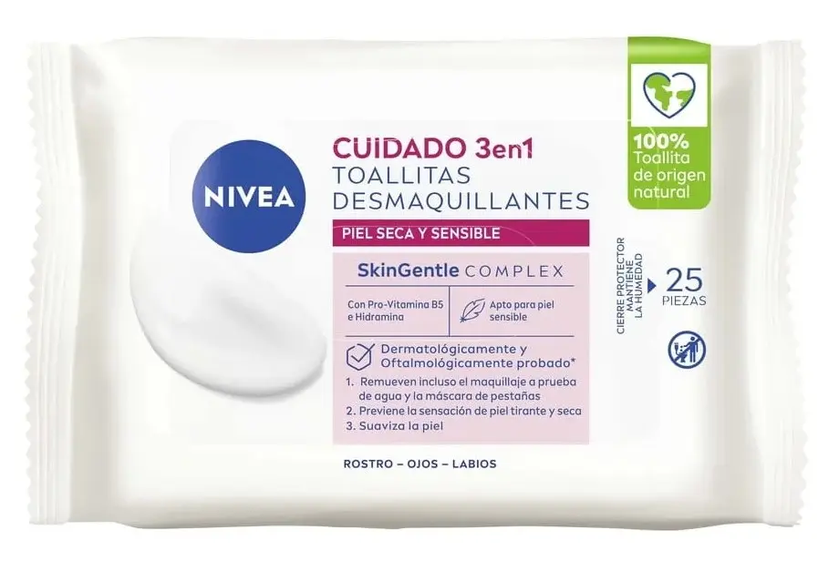 Toallitas Desmaq NIVEA 25un Cuidado 3en1