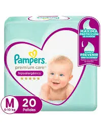 Pañal PAMPERS premium care 20u (M)