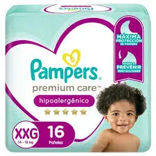Pañal PAMPERS premium care 16u (XXG)