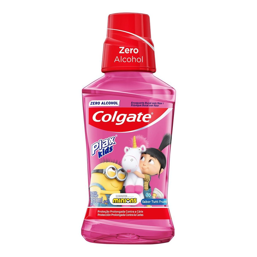 Enjuage Bucal COLGATE 250ml Plax Kids Minions Sabor Tutti-Frutti