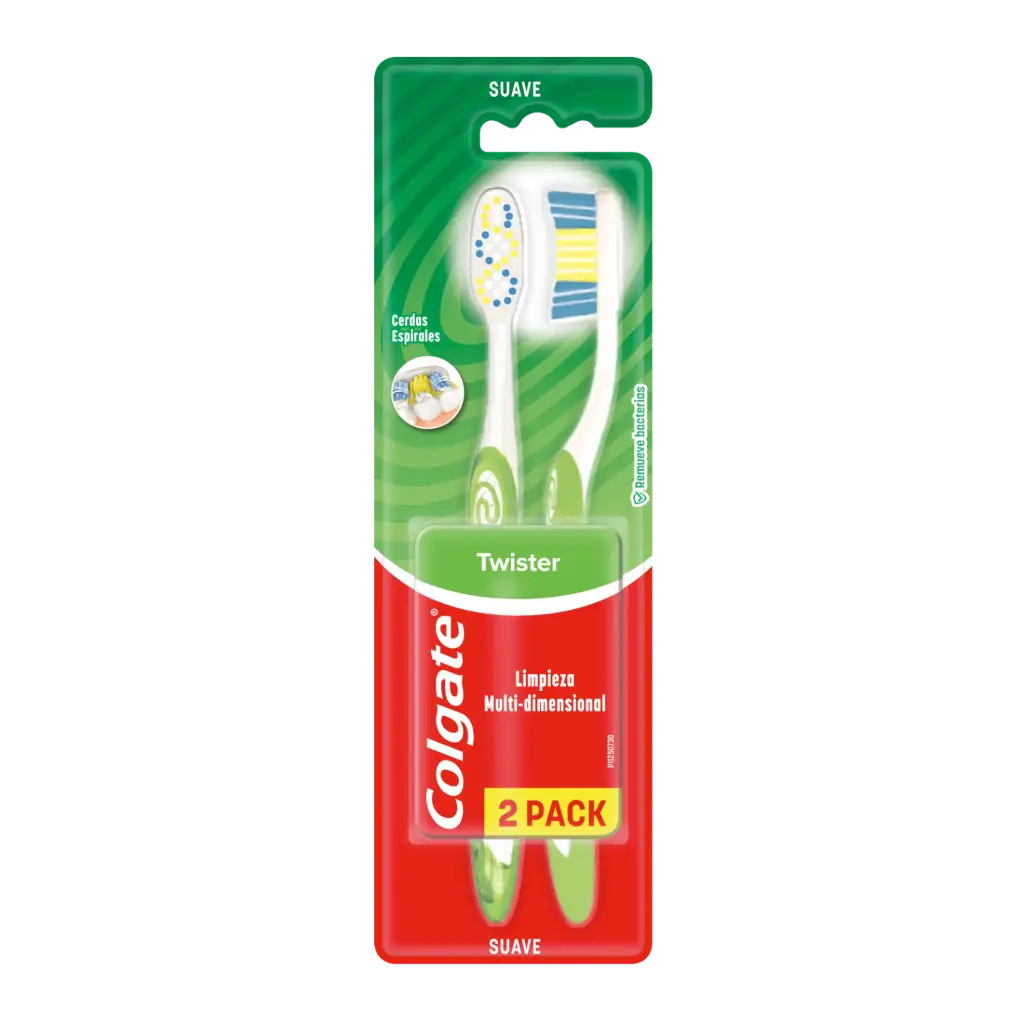 Cepillo dental COLGATE 2uni twister suave