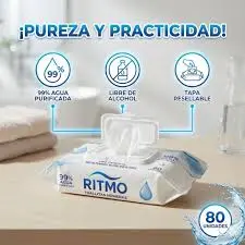 Toallita humeda RITMO 80un 99% agua
