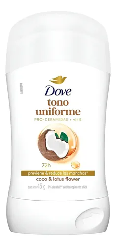 Desodorante DOVE barra 45gr tono uniforme coco