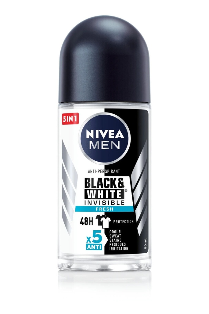 Desodorante NIVEA men 50ml black y white invisible fresh (roll on)