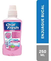 Enjuague bucal ORAL FRESH 250ml menta fresca ZERO 