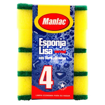 Esponja MANLAC x4 lisa
