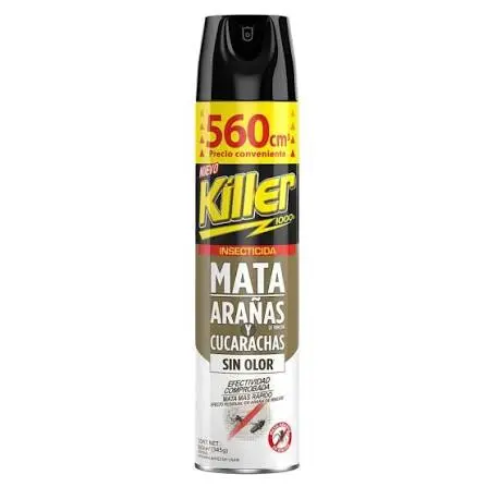 Insecticida KILLER 560ml araña y cucarachas SIN OLOR