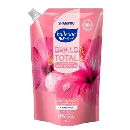 Shampoo BALLERINA 750ml brillo total flor de hibisco y vitaminas