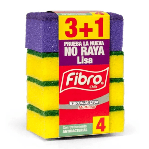 Esponja multiuso FIBRO 3+1 lisa