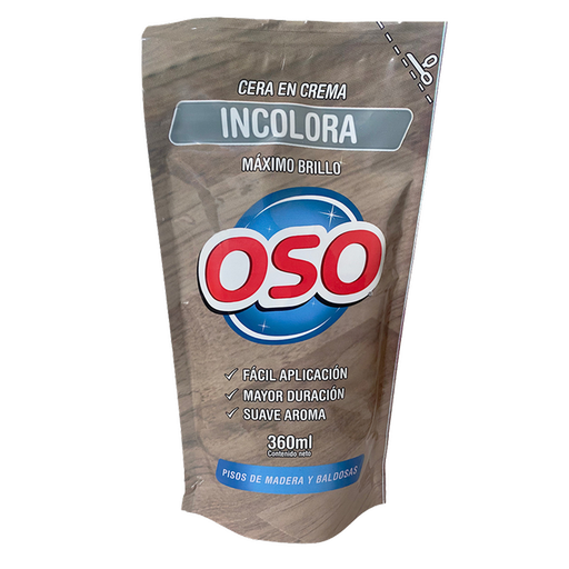 Cera en crema OSO incolora 360 ml 