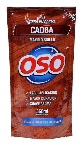 Cera en crema OSO caoba 360 ml 