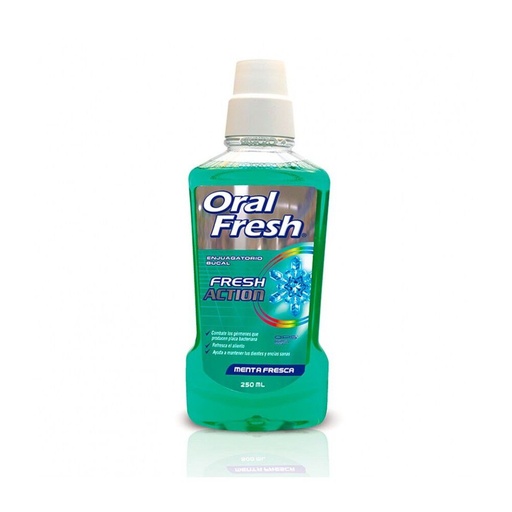 Enjuague bucal ORAL FRESH 250ml menta fresca