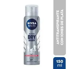 Desodorante NIVEA men Aerosol 150ml active dry silver