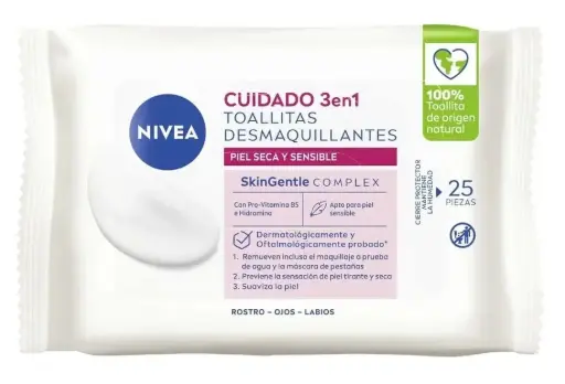 Toallitas Desmaq NIVEA 25un Cuidado 3en1